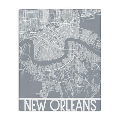 Stupell Industries New Orleans City Map, 30 x 40 Inch Canvas Wall Art