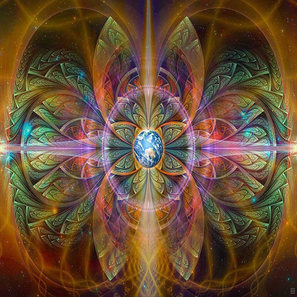 Psychedelic Tapestry | Ayahuasca Wall Hanging | Visionary | Trippy Art | DMT | Gaia | Earth | Gaiahuasca (Medium)