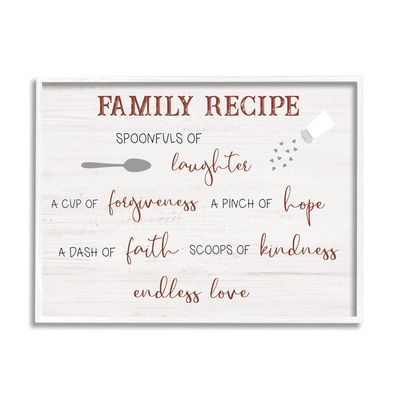 Stupell Industries Family Recipe Happiness Motivational Phrases Kitchen Puns