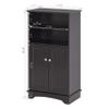 Spirich Modern Espresso Wood Bathroom Storage Cabinet, 23.62" W x 11.81"D x 40.15"H, 2 Doors, 3 Adjustable Shelves, Freestanding, Perfect for Bathroom, Entryway, Living Room & Dining Room view 2
