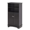 Spirich Modern Espresso Wood Bathroom Storage Cabinet, 23.62" W x 11.81"D x 40.15"H, 2 Doors, 3 Adjustable Shelves, Freestanding, Perfect for Bathroom, Entryway, Living Room & Dining Room view 3