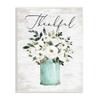 Stupell Industries Thankful Phrase White Ranunculus Floral Bouquet Milk Tin view 1