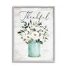 Stupell Industries Thankful Phrase White Ranunculus Floral Bouquet Milk Tin view 1