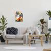 Stupell Industries Bold Jungle Animal Collage Vibrant Palm Leaf Shapes, Design by Victoria Borges White Framed Wall Art, 16 x 20, Orange view 2