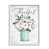 Stupell Industries Thankful Phrase White Ranunculus Floral Bouquet Milk Tin view 1
