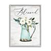 Stupell Industries Blessed Phrase Vintage Farm Can White Flower Bouquet view 1