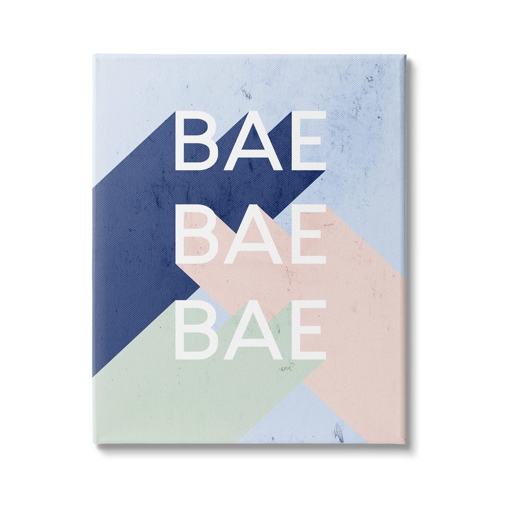 Stupell Industries Bae Bold Pop Typography Phrase Distressed Pattern