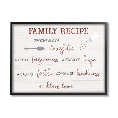 Stupell Industries Family Recipe Happiness Motivational Phrases Kitchen Puns