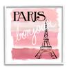 Stupell Industries Paris Bonjour French Eiffel Tower Abstract Pink Stripes view 1