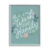 Stupell Industries Wash Your Hands Pink Florals Green Farmhouse Pattern view 1