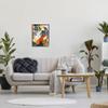 Stupell Industries Bold Jungle Animal Collage Vibrant Palm Leaf Shapes, Design by Victoria Borges Black Framed Wall Art, 16 x 20, Orange view 2