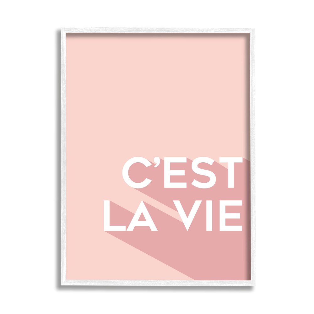 Stupell Industries C'est La Vie French Phrase Pink Pop Typography