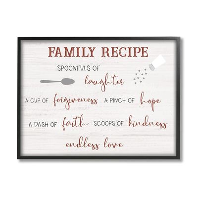 Stupell Industries Family Recipe Happiness Motivational Phrases Kitchen Puns
