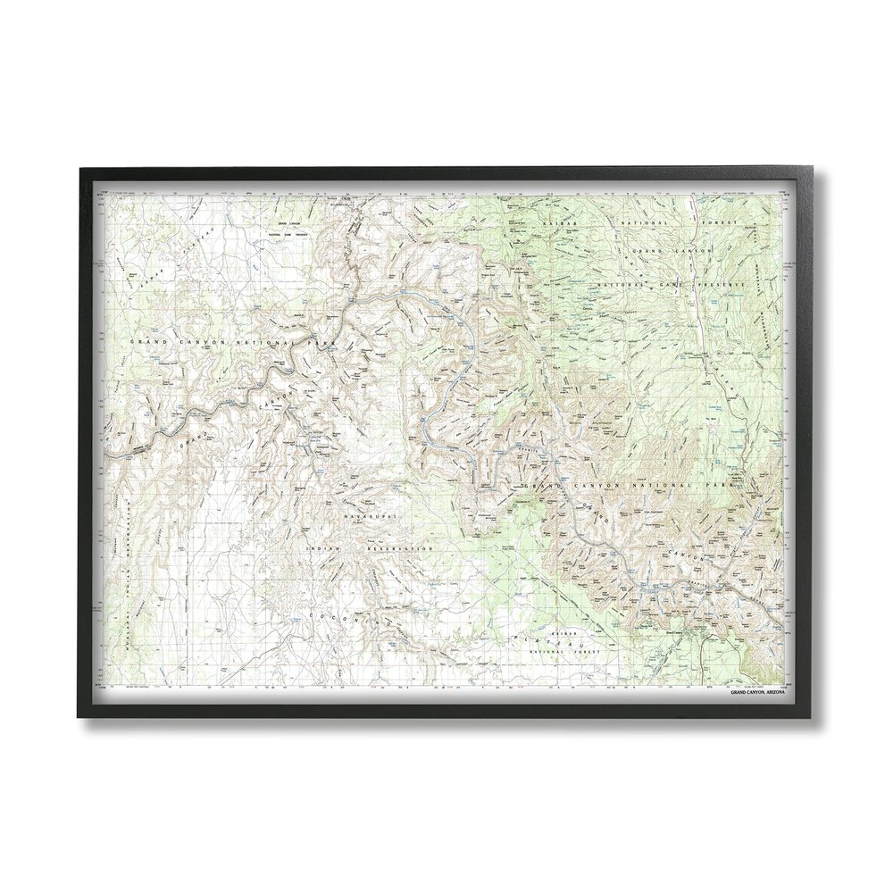 Stupell Industries Grand Canyon National Park Reserve Topographic Map Geography