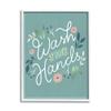 Stupell Industries Wash Your Hands Pink Florals Green Farmhouse Pattern view 1