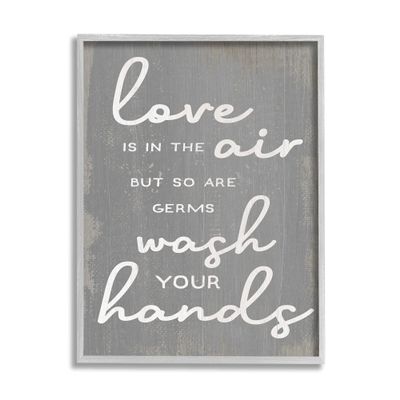 Stupell Industries Love and Germs in Air Wash Your Hands Phrase