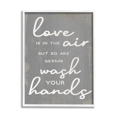 Stupell Industries Love and Germs in Air Wash Your Hands Phrase