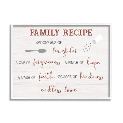 Stupell Industries Family Recipe Happiness Motivational Phrases Kitchen Puns