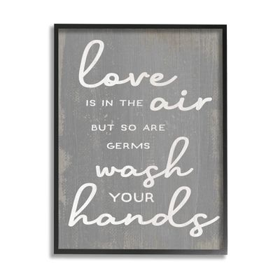 Stupell Industries Love and Germs in Air Wash Your Hands Phrase