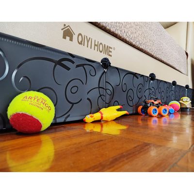 QIYIHOME Under Bed Blocker for Pets, Stop Things Going Under Bed or Sofa Couch, Underneath Bed Bumper for Cats Dogs, Easy to Install,Total 83" Length, 7" Height, Black
