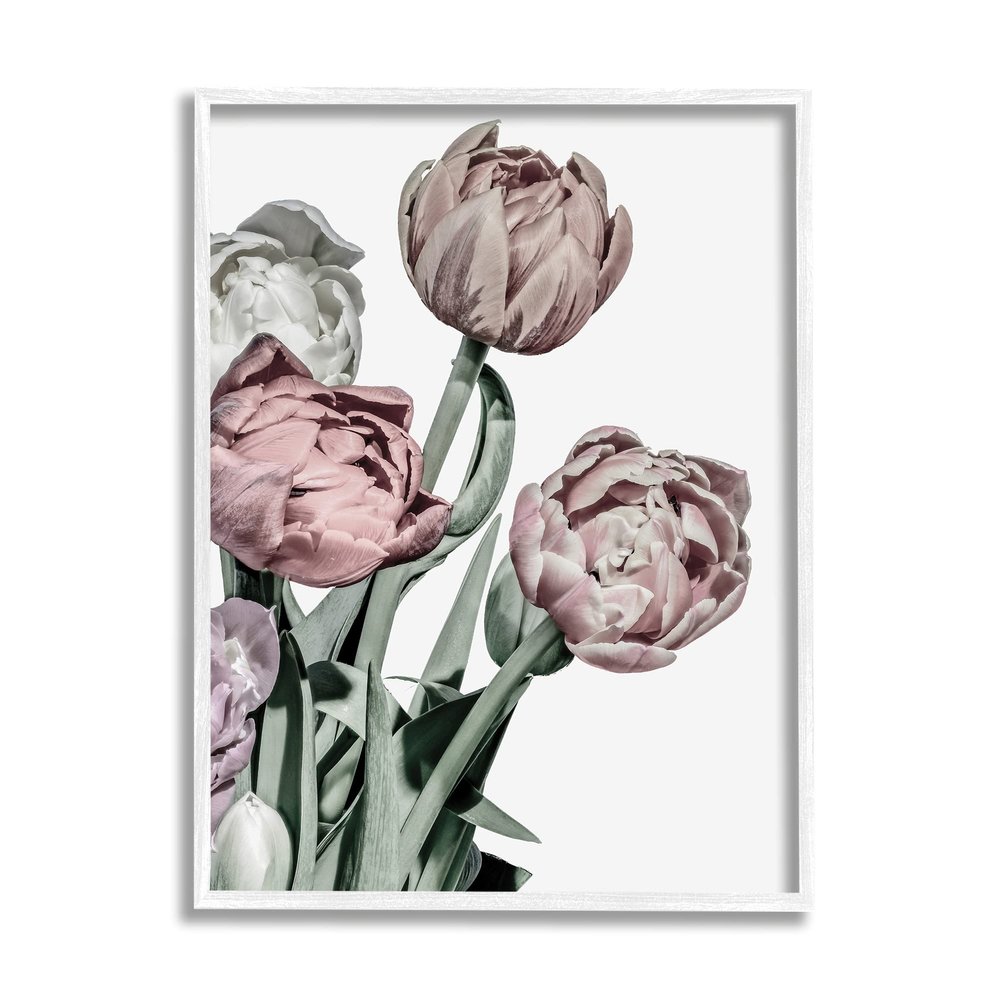 Stupell Industries Bold Globeflower Floral Bouquet Vintage Faded Tones, Design by Malerifabrikken White Framed Wall Art, 16 x 20