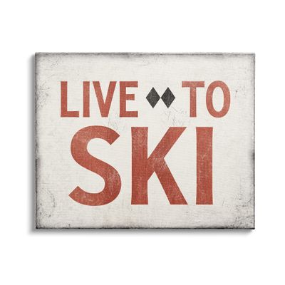 Stupell Industries Live to Ski Phrase Double Black Diamond Symbol