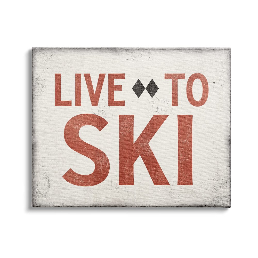 Stupell Industries Live to Ski Phrase Double Black Diamond Symbol