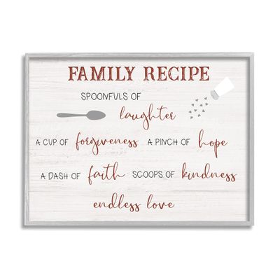 Stupell Industries Family Recipe Happiness Motivational Phrases Kitchen Puns