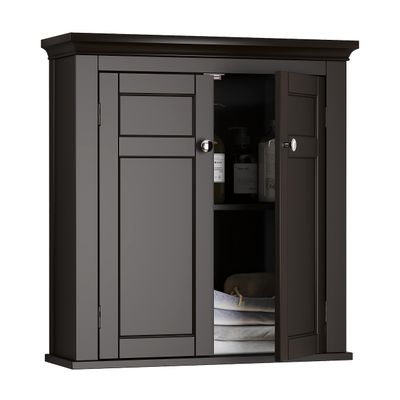 Spirich Bathroom Cabinet Wall Mounted, Hanging Bathroom Storage Cabinet Over Toilet, Medicine Cabinet with Doors and Shelves (Espresso)