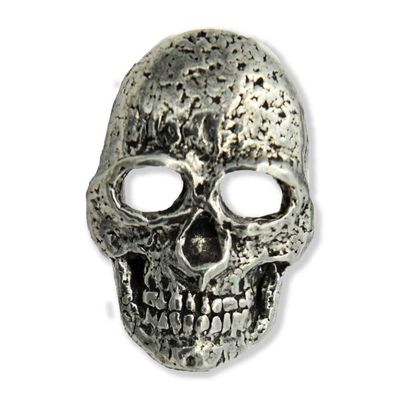 Handcrafted Antique Pewter Human Skull Magnet for Personalizing Home Office School Classroom Refrigerator Whiteboard Locker - Made in USA - SKU G042MAG