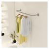 XJJUN Clothing Display Stand, Stainless Steel Wall-Mounted Clothes Rail Industrial Pipe Clothing Rack, for Women's Men's Clothing Store (Color : Silver, Size : 120x28cm) view 1