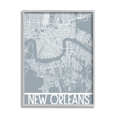 Stupell Industries New Orleans City Map Geometric Streets Transportation Louisiana