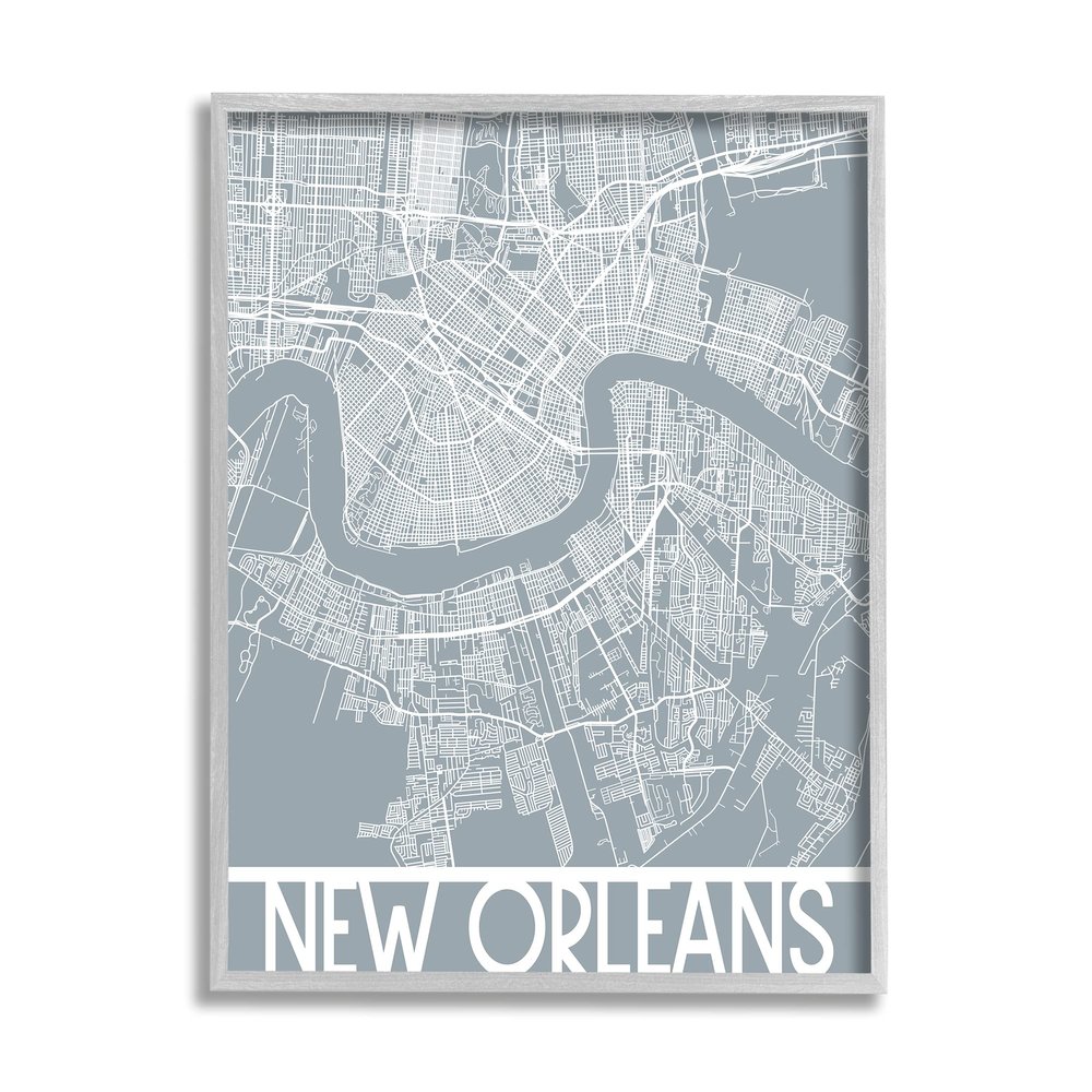 Stupell Industries New Orleans City Map Geometric Streets Transportation Louisiana