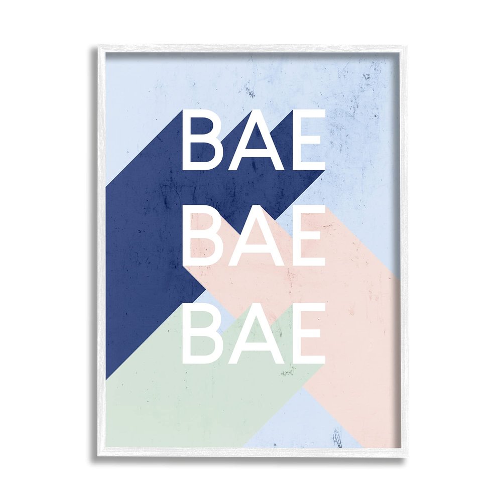 Stupell Industries Bae Bold Pop Typography Phrase Distressed Pattern