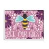Stupell Industries Bee Our Guest Welcome Pun Purple Cottage Flowers view 1