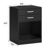ADORNEVE Night Stand Set 2,Black Nightstand with Charging Station & Drawers,Night Stands for Bedrooms Set of 2,Bedside Table with Drawers view 3