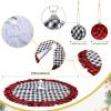 Christmas Decorations Buffalo Plaid Christmas Tree Topper Wreath Bow Christmas Tree Skirt 16 Pieces Buffalo Plaid Ball Ornaments Hanging for Christmas Tree Decoration Supplies (Red Black White) view 2