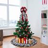 Christmas Decorations Buffalo Plaid Christmas Tree Topper Wreath Bow Christmas Tree Skirt 16 Pieces Buffalo Plaid Ball Ornaments Hanging for Christmas Tree Decoration Supplies (Red Black White) view 4