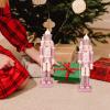 LUOZZY Christmas Nutcracker Figures Nutcracker Soldier Pink Christmas Decor Xmas Nutcracker Ornaments 12Inch view 3