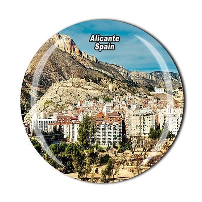 Alicante Spain 3D Refrigerator Fridge Magnet Crystal Glass Magnet Tourist Travel Souvenir Collection Gift Magnetic Sticker Home Kitchen Decoration