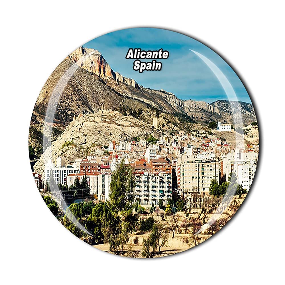 Alicante Spain 3D Refrigerator Fridge Magnet Crystal Glass Magnet Tourist Travel Souvenir Collection Gift Magnetic Sticker Home Kitchen Decoration