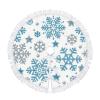 BVOGOS 30 inch Small Christmas Tree Skirts Silver Blue Snowflake Christmas Decorations Tree Mat Holiday Party Home Decoration with Tassel view 1