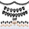 Black Skull Theme Cake Topper Party Decoration, Gothic Style Cake Decor for Birthday Celebration, Premium Cardstock Skull Cake Topper for Dessert Table and Themed Party Display view 1