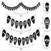 Black Skull Theme Cake Topper Party Decoration, Gothic Style Cake Decor for Birthday Celebration, Premium Cardstock Skull Cake Topper for Dessert Table and Themed Party Display view 2
