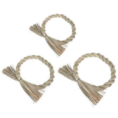 3pcs Natural Straw Ring Wreath for DIY Craft Decorations Khaki Wreath Base for Christmas Home Decor and Garden Ornaments