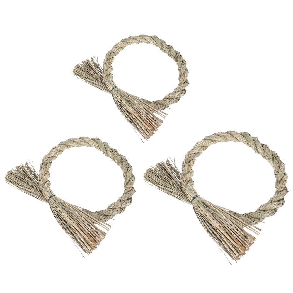 3pcs Natural Straw Ring Wreath for DIY Craft Decorations Khaki Wreath Base for Christmas Home Decor and Garden Ornaments
