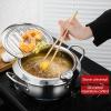 Deep Fryer,Stainless Steel Deep Fryer Pot,with Thermometer And Oil Drip Rack,B-9.4in view 2