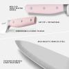 hecef Kitchen Knife Block Set, 14 Pieces Knife Set with Wooden Block & Sharpener Steel & All-purpose Scissors, High Carbon Stainless Steel Cutlery Set (Pink) view 3