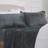 NY Loft Ultra Soft Micro Fleece Sheets Set with Extra Deep Pockets | Super Plush Polar Fleece | Velvet Plush Cozy Warmth | Tribeca Collection (Queen, Dark Grey) view 1