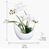 JINCAN Artificial Flowers Simulation Phalaenopsis With Vase Set, Artificial Fake Flower Pot Home Hotel Silk Flower Fake Flower Decoration, Ceramic Flower Pot Artificial Bonsai Decoration Decoration Bo view 2